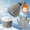 thumbnail image 2 of Hontri Hat Gloves Scarf Set Women Women's Winter Warm Gloves Hat And Neck Set with Thick Velvet for Cold And Cycling Young Women Gift Ideas Grey, 2 of 6