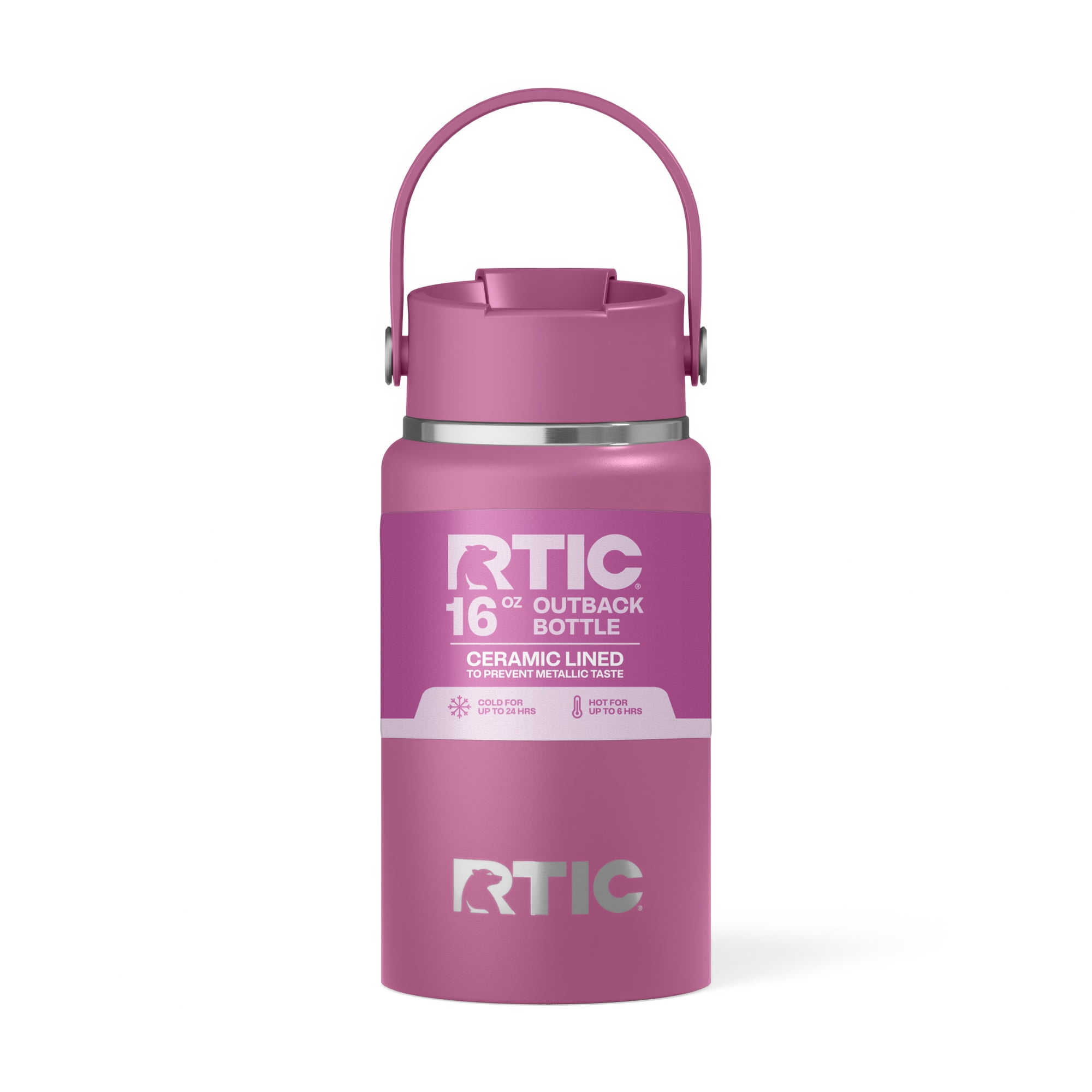 RTIC 16 oz Ceramic Lined Insulated Outback Bottle, Leak Resistant, Orchid