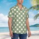 thumbnail image 3 of Fotbe Daisy Plaid Green Camisa Hawaiana para Hombre Unisex – Camisa Casual de Verano con Botones de Manga Corta de Algodón y Lino,3X-Large, 3 of 7