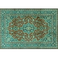 thumbnail image 1 of Ahgly Company Indoor Rectangle Persian Turquoise Blue Traditional Area Rugs, 7' x 9', 1 of 4