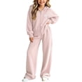 thumbnail image 2 of Oiangi 2 Piece Outfits for Girl Winter Sweater Clothes Zip-Up Hoodie and Pant Fashion Knitted Sets Pink 7-8 Years, 2 of 5