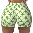 thumbnail image 2 of Salouo Cute green monster Print Women's Athletic Shorts,Booty Shorts Biker Shorts High Waisted Elastic Workout Shorts for Yoga Gym Running Sports-Large, 2 of 8