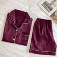 thumbnail image 7 of Ichuanyi Womens Silk Satin Pajamas Set Two-Piece Sleepwear Loungewear Button-Down Sets, 7 of 7