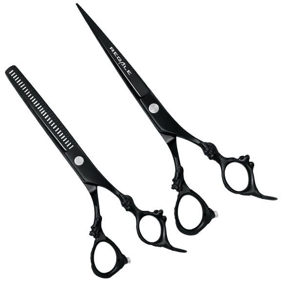 8 Inch Professional Barber Shears Set – Dragon Handle Design Hair Cutting & Thinning Scissors – Japanese Steel Salon Scissors for Barbers & Stylists