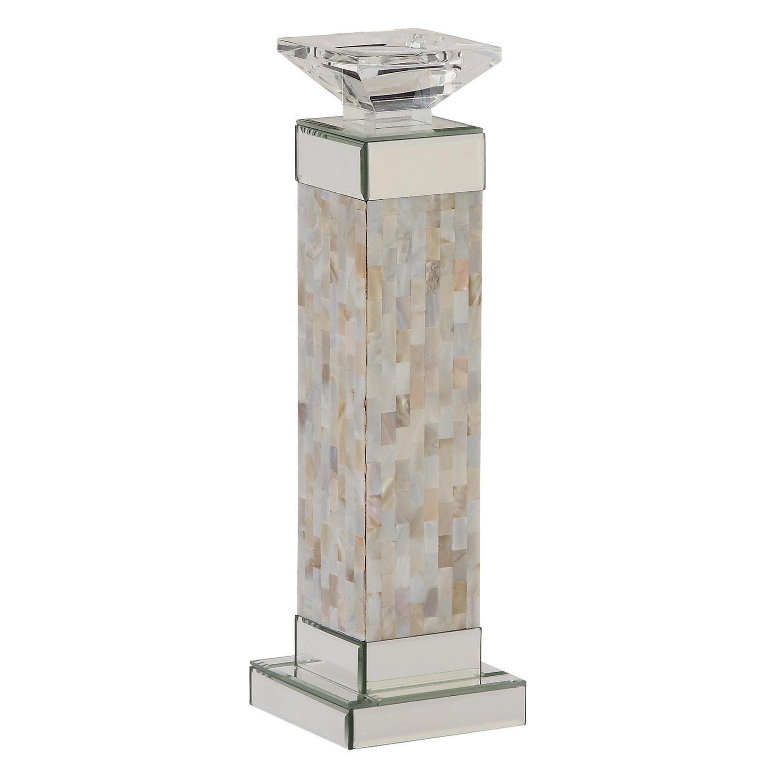 Engaging Glass Mirror Mop Candle Holder