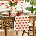 thumbnail image 5 of Matoen Valentines Day Table Runner 13x35.4 Inches Red Buffalo Plaid Holiday Table Runner Seasonal Burlap Dining Decoration for Wedding Anniversary Kitchen Dinner Table Party Decor, 5 of 7