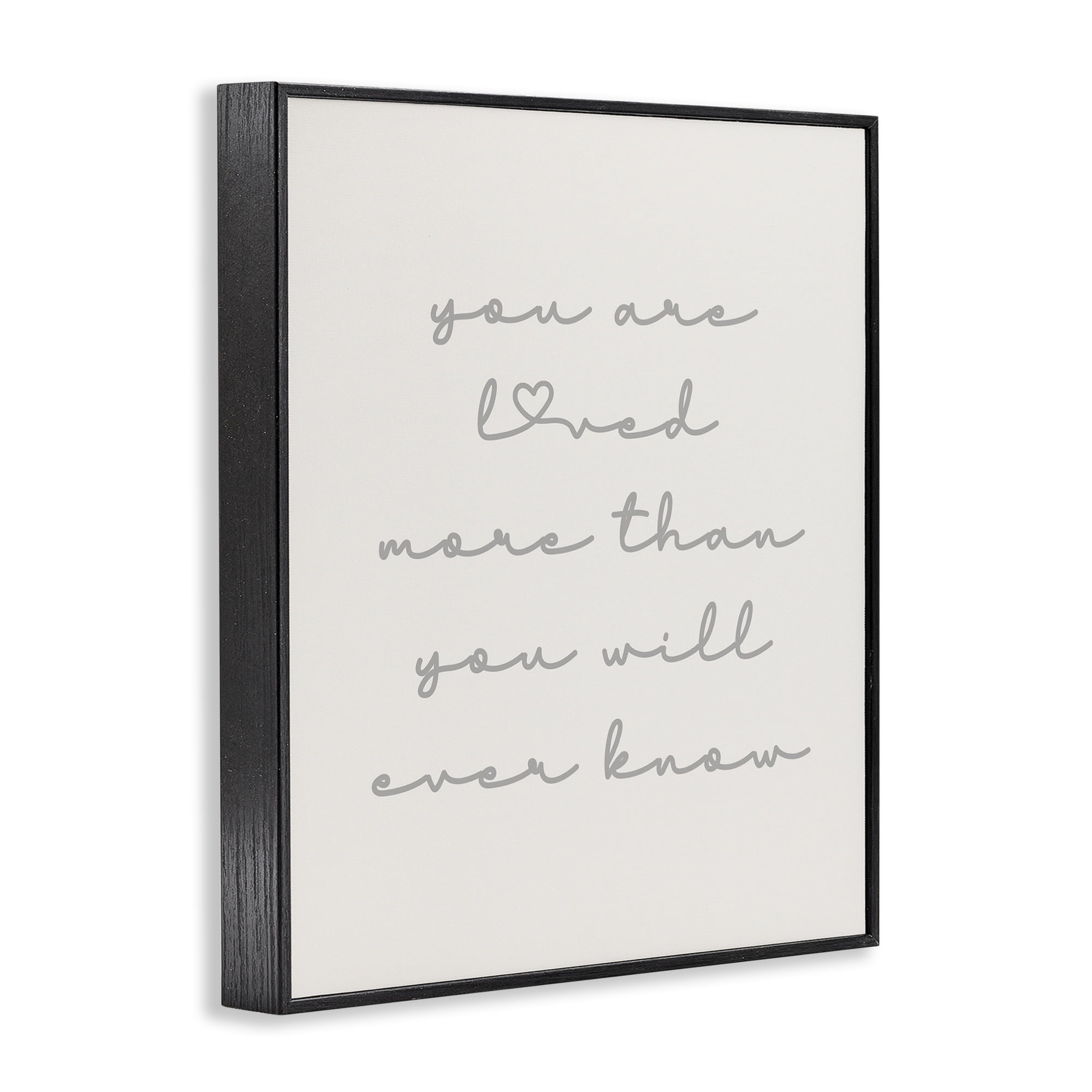 Stupell Industries Minimal You Are Loved Typography Painting Black Framed Art Print Wall Art, 24 x 30