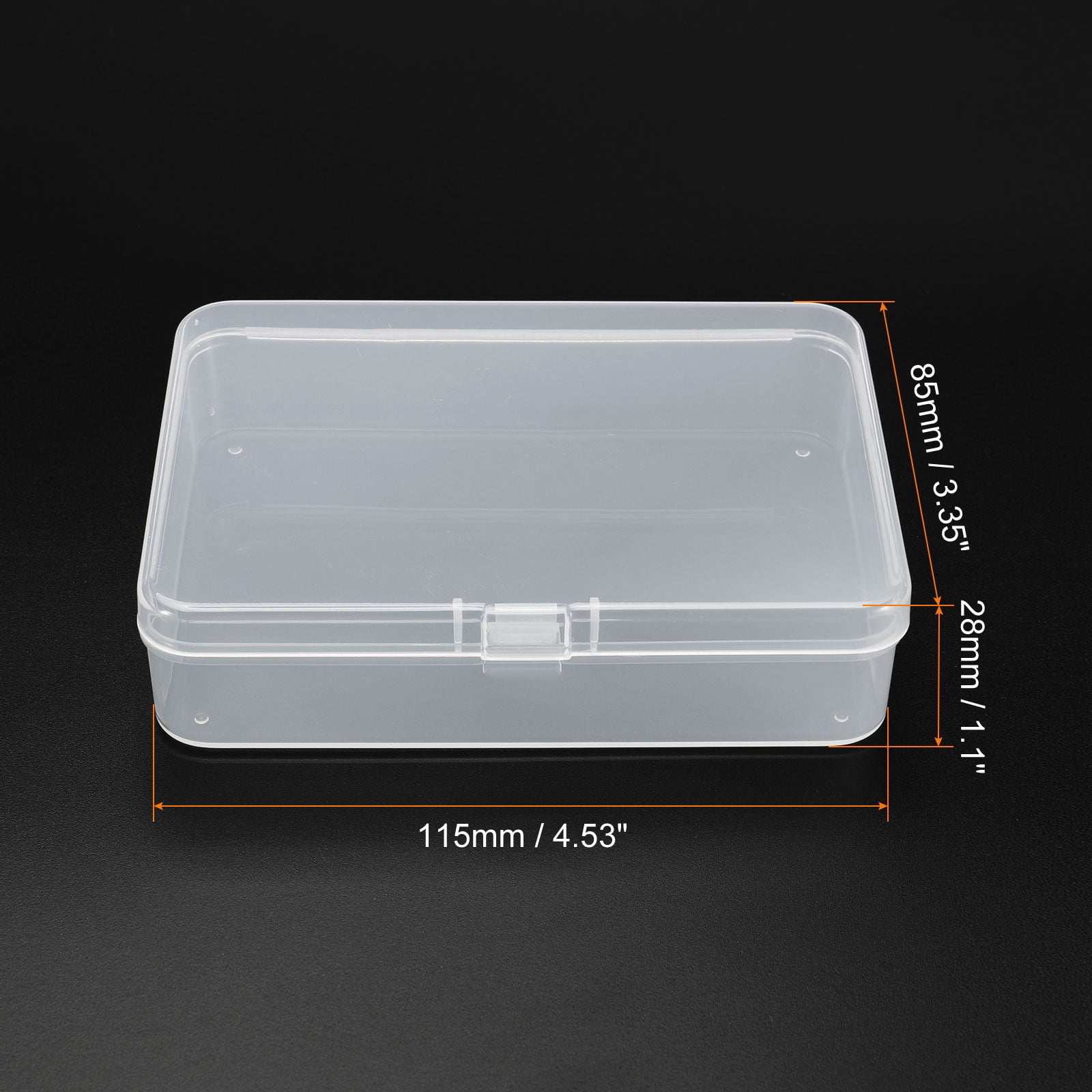 Unique Bargains 4Pcs Hinged Lid Plastic Rectangular Box 4.53" x 3.35" x 1.10"