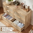 thumbnail image 5 of LEYAOYAO 2-Piece Rattan Bedroom Furniture Set, 48" Wide 6 Drawer Dresser and 3 Drawer Nightstand with Charging Station, Natural, 5 of 9