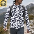 thumbnail image 5 of Havenx Mens Upf 50+ Fishing Jackets Camo Long Sleeve Full Zip Coats Thumbhole Hooded Jacket Rash Guard Cooling Lightweight Outdoor Hiking Fishing Clothing,Gray 3XL, 5 of 7