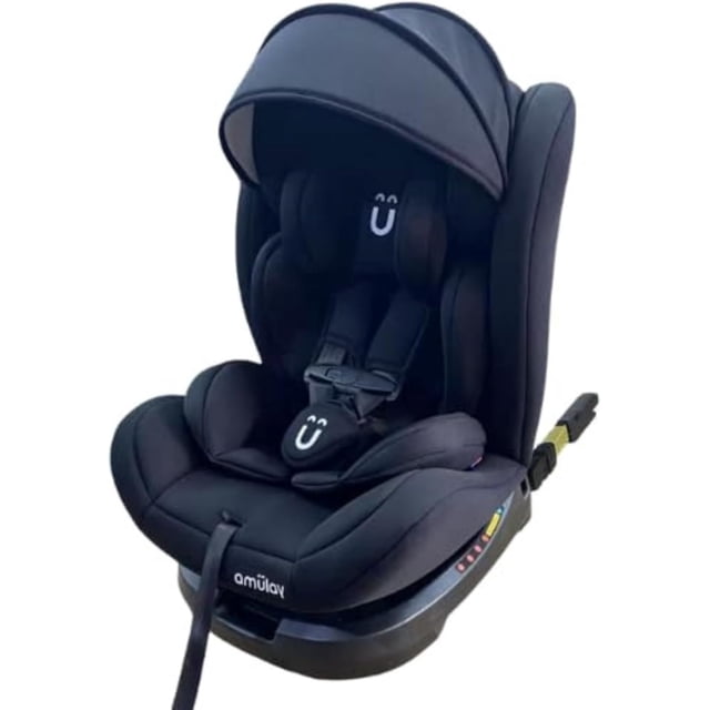 Autoasiento Para De 0 a 12 años | Anclaje ISOFIX Rotación de 360 grados Arnes de 5 puntos Altura Regulable Protección contra golpes lerales | Seguridad y Comodidad - Color Negro