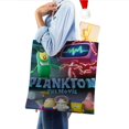 thumbnail image 4 of Plankton: The Movie Bolso de tela con estampado de lienzo para mujer, bolsa de compras reutilizable y estética, con cremallera interior, regalo para mujer,38*45cm., 4 of 6
