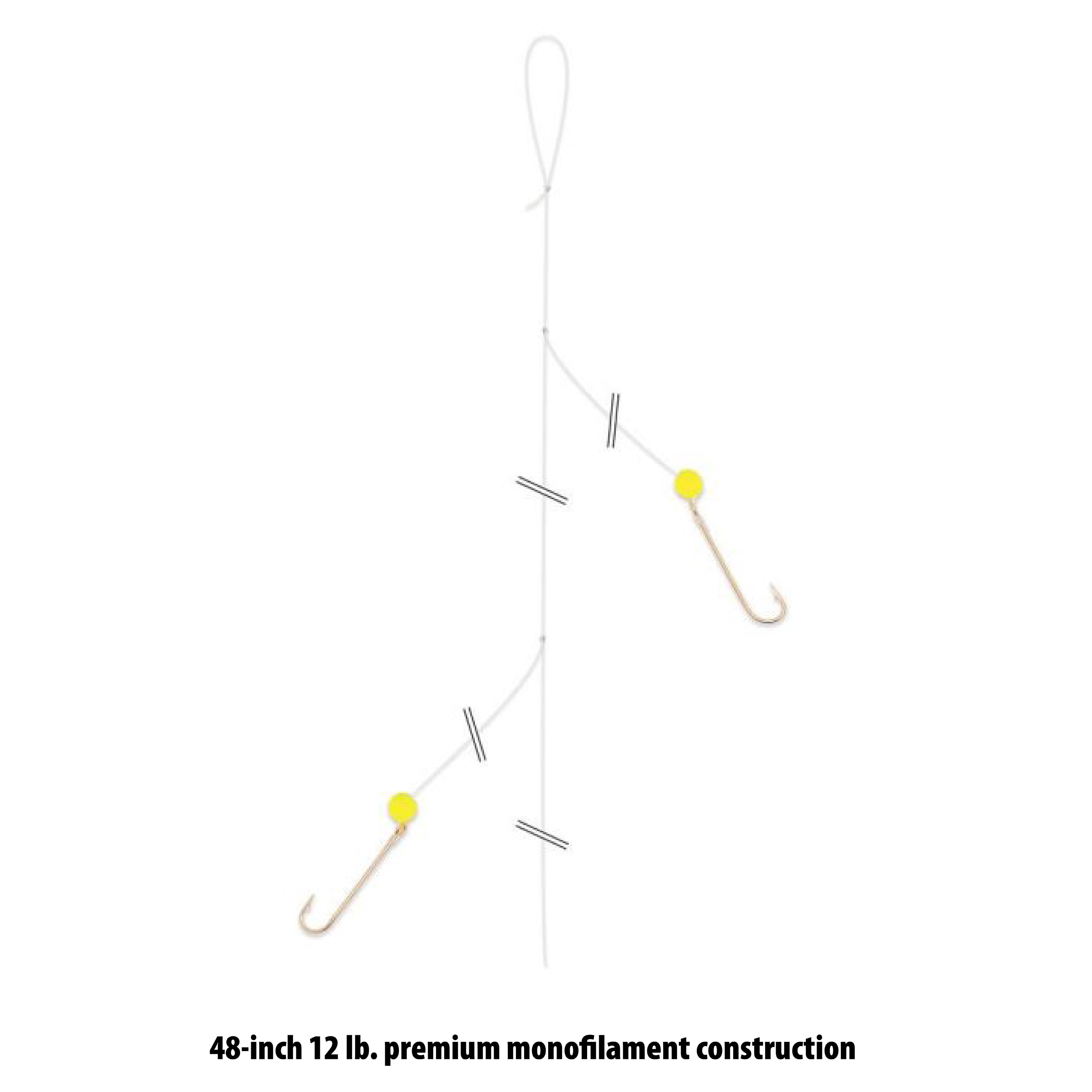 (3 pack) Lindy Old Guides Secret Perch Rig Chartreuse 36" Length