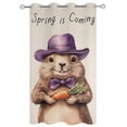thumbnail image 2 of nqOlkjepod Outdoor Curtains for Patio Waterproof, Cute Broaw Animal Outdoor Privacy Panels Grommet, Groundhog Festival Pastoral Carrot Blackout Outside Curtains for Porch/Cabana 54"x95", 1 Panel, 2 of 8
