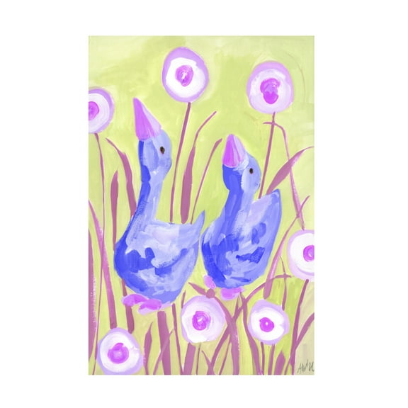 Trademark Fine Art Ania Zwara Cobalt Gees In The Garden Canvas Wall Art