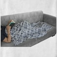 thumbnail image 6 of Navy Blue Soft Flannel Fleece Throw Blanket, Mediterranean Traditional Art Elements with Spanish Portuguese Influences, Cozy Plush for Indoor and Outdoor Use, 60" x 80", Dark Blue White, by Ambesonne, 6 of 6