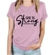 thumbnail image 2 of Fiudx Ofertas Flash Del Día Tops con Estampado de Moda para Mujer, Blusa de Manga Corta con Cuello Redondo, Camisetas, 2 of 4
