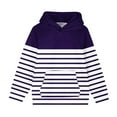 thumbnail image 3 of Cavosen Sweatshirts for Teen Girls Boys Children Big Kids Long Sleeve Hooded Pullover Sweatshirts Striped Hoodies Stylish Sweatshirts Tops with Pocket Soft Clothes Purple 13T, 3 of 6