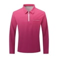 thumbnail image 5 of ZCFZJW Athletic Golf Shirts for Men Casual Tid Dye Gradient Color Print Long Sleeve 1/4 Zip up Pullover Sweatshirts Loose Regular Fit Comfy Workout T-Shirts Tops with Pocket Pink M, 5 of 5