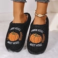 thumbnail image 6 of Fengactive Womens Closed Toe Clog Slippers Pumpkin Embroidery Plush Fleece Lining Warm Comfortable Fall Harvest Slippers, 6 of 7