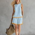 thumbnail image 5 of Enjoytime Womens Two Piece Sets 2026 Color Block Sleeveless Tops Shirts Matching Set Summer Casual Travel Outfits, 5 of 6