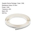 thumbnail image 2 of Resistor de chip de dispositivos montados en superficie, 47 Ohm 1/4W 1206 resistores fijos, tolerancia del 5% 300Pcs, 2 of 3
