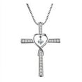 thumbnail image 3 of Pendant Necklace for Women Fashion Cross Religious Belief Inlaid Zircon Pendant Necklace, Love Heart Shaped Necklace Jewelry, 3 of 9