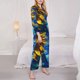 thumbnail image 3 of Balery Sunflower Starry Night Vibes Conjunto de Pijama con Estampado para Mujer, Conjunto de Dos Piezas con Manga Larga, Ropa de Dormir Suave con Bolsillos, Pijamas Cómodos-X-Large, 3 of 7