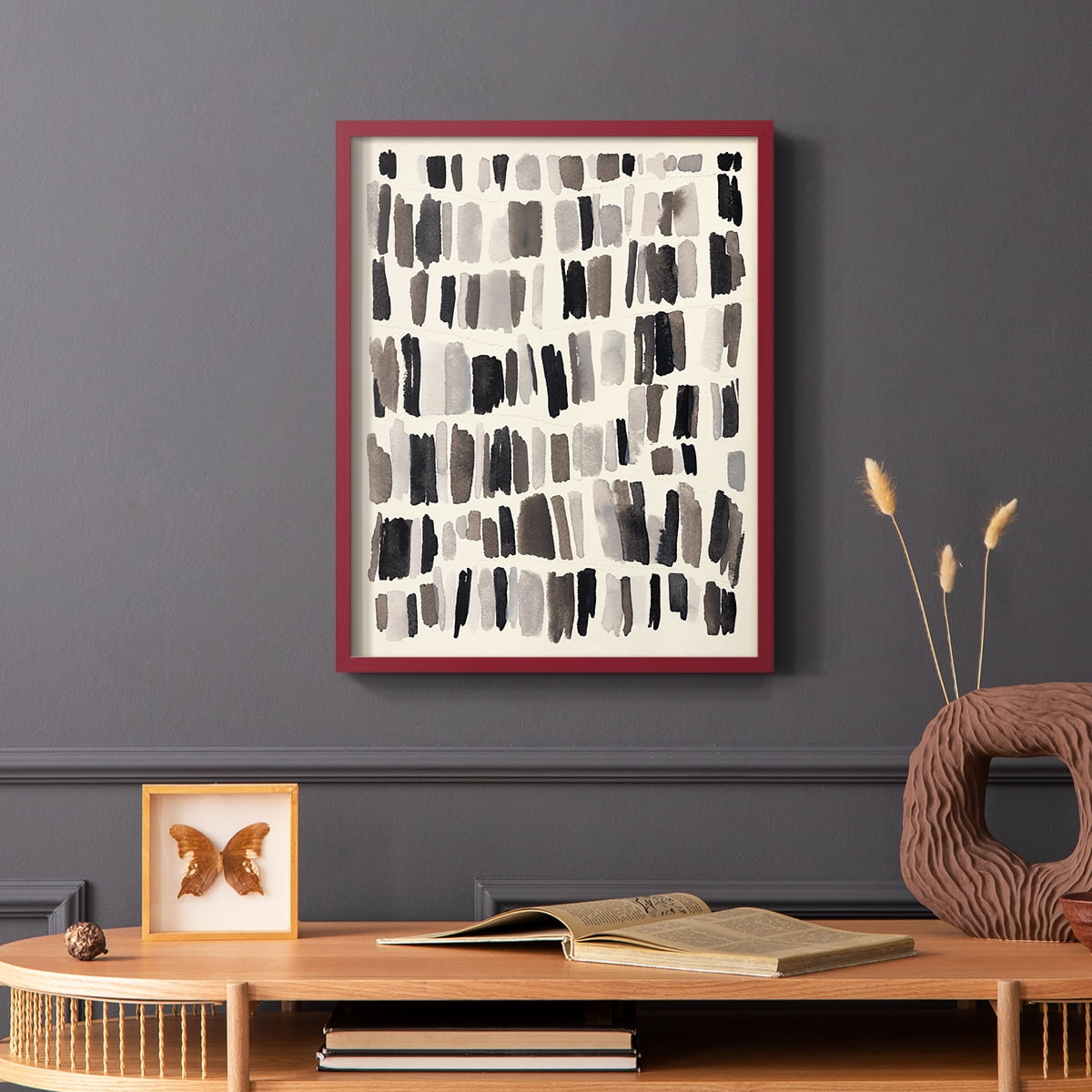 Chalk and Flint II Framed Print in Red Solid Wood Framed Print No Nail Hanging
