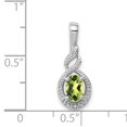 thumbnail image 2 of 925 Sterling Silver Peridot Diamond Necklace Charm Pendant Birthstone August, 2 of 6