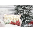 thumbnail image 2 of Poinsettia "Merry Christmas" Cotton Blend Accent Throw Pillow 14" x 22", 2 of 4