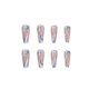 thumbnail image 3 of UBIUO Pink Press on Nails Coffin Fake Nails Acrylic Full Cover Rainbow Matte False Nails for Women and Girls24PCS (Water ripple).Note:No glue., 3 of 4