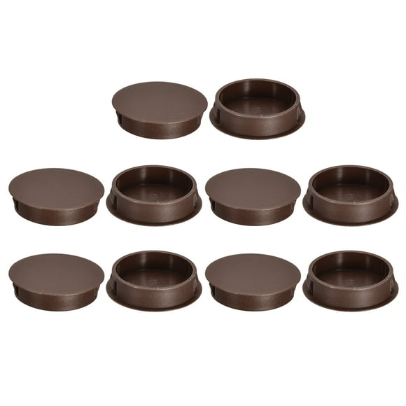 Unique Bargains 10Pack 40mm/1.57' Plastic Hole Plugs Panel Flush Type Knockout Locking Plugs, Brown