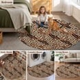 thumbnail image 6 of Boho Tribal 6ft Round Rugs, Abstract Floral Geometric Pattern Art Vintage Washable Non-Slip Area Rugs for Living Room Bedroom Kitchen, Low Pile Dining Room Kicthen Circle Carpet, Indoor Floor Rug, 6 of 9