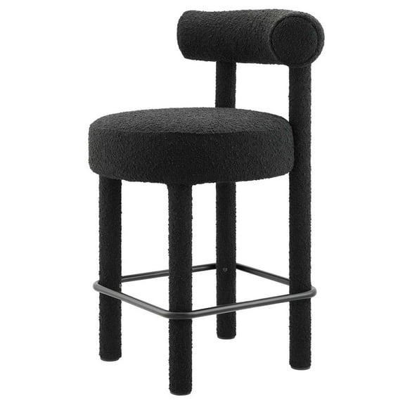 Counter Stool Chair, Black, Fabric, Bar Pub Cafe Bistro Dining Kitchen Hospitality Restaurant, Modern Contemporary HB34817