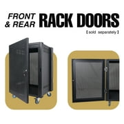 STRK-M8U Sound Town 8U Universal Steel Rack, w/ 3 Locking Casters, Vented Side Panels for Audio Video, Server and Network Equipment (STRK-M8U)