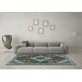 thumbnail image 3 of Ahgly Company Indoor Round Persian Light Blue Traditional Area Rugs, 8' Round, 3 of 4