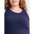 thumbnail image 5 of Terra & Sky Women's Plus High Neck Ribbed Tank Top, 2-Pack, Sizes 0X-5X, 5 of 7
