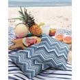 thumbnail image 3 of Pack of 2 Outdoor Pillow Covers, Northern Europe Blue Geometric Wave Stripes Waterproof Square Throw Pillowcase Cushion Decorative Pillow Covers for Couch Patio Tent, 20x20 in, 3 of 6