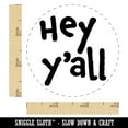 thumbnail image 2 of Hey Y'all Hello Hi Southern Fun Text Self-Inking Rubber Stamp Ink Stamper - Lime Green Ink - Small 3/4 Inch, 2 of 7