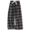 thumbnail image 2 of ROHUUQUE Pajama Pants for Women Elastic Waist Plaid Pattern Loose Fit Pjs Pant Casual Loungewear Everyday Home Sleep Bottoms, 2 of 5
