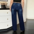 thumbnail image 4 of JOANKDMI High Waisted Wide Leg Jeans for Women Classic Loose Fit Denim Pants Stretchy Flare Casual Trousers Flattering Bootcut Style for Work Office Everyday Street Wear, 4 of 5