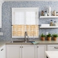 thumbnail image 3 of Orange Striped Tier Curtains 24 Inch Length, Farmhouse Curtains & Drapes, Watercolor Orange White Stripes Rod Pocket Window Curtains for Living Room/Bedroom, 27.5" x 24", 2 Panels, 3 of 5