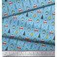 thumbnail image 2 of Soimoi Blue Heavy Satin Fabric Dot,Baubles & Tree Christmas Decor Fabric Printed Yard 54 Inch Wide, 2 of 3