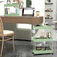 thumbnail image 4 of LLMRR 3 Tier Slim Rolling Cart, Bathroom Storage Cart with Lockable Wheels, Storage Organizer, Mobile Shelving Unit Cart for Bathroom, Laundry Room, Kitchen and Office, Green, 4 of 8