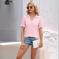 thumbnail image 4 of Blusas Informales Elegantes para Mujer, Camisas con Cuello de Solapa, Blusas de Verano Informales de Negocios A , Rosa M, 4 of 8