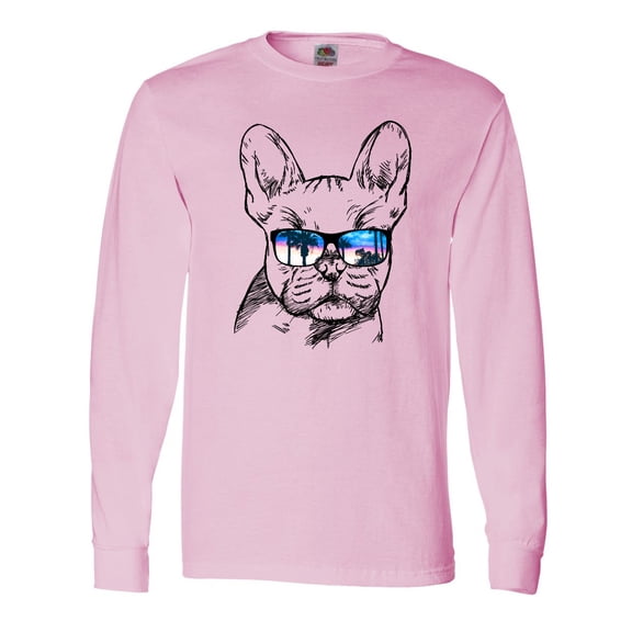 Inktastic French Bulldog Portrait with Sunglasses Long Sleeve T-Shirt