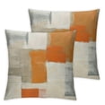 thumbnail image 2 of COMIO Set of 2 Throw Pillow Covers Square for Home Decor, Burnt Orange Brown Gray Graffiti Paint Art Pillow Case Sofa Soft Cushion Cases for Bedroom Couch Bed Car Chair White, 2 of 6