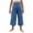 Navy, variant on Girls Casual Linen Capris Smocked High Waist Capri Pant Pleated Loose Wide Leg Pull On Crop Trousers 8 Years, Navy