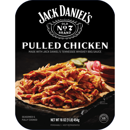 Jack Daniel's Seasoned Pulled Chicken, Fully Cooked, Ready to Heat, 16 oz Tray